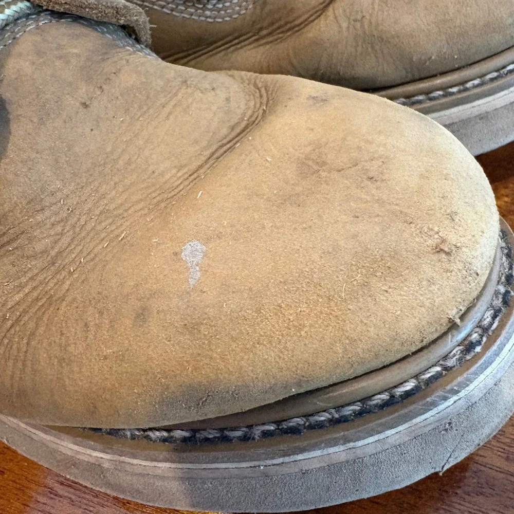 DieHard Work Boots Tan Leather Lace Up‎ Lace Up Cap Toe Mens Workwear Size 7.5 D